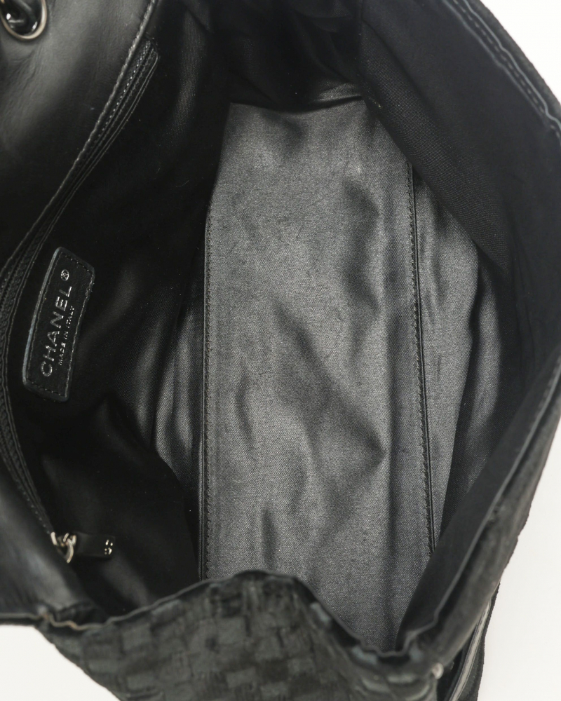 Chanel CC Check Velvet Single Flap Bag