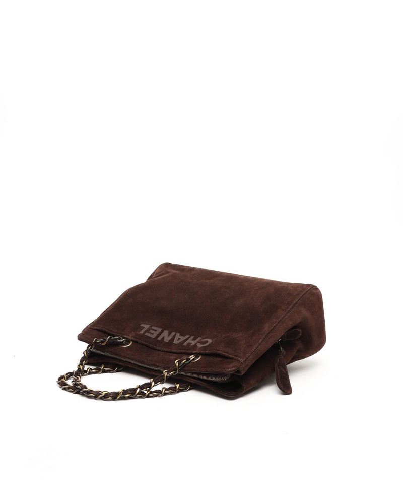 Chanel CC Suede Chain Tote Bag