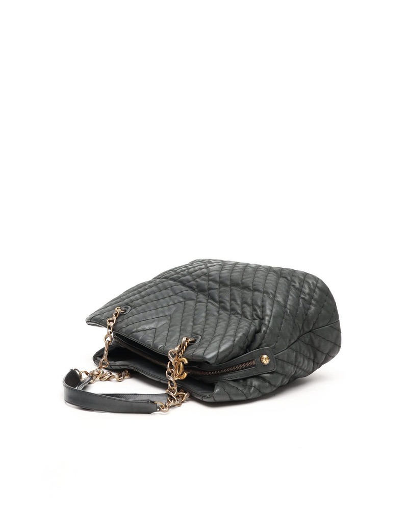 Chanel Chevron V-Stitch Chain Tote Bag
