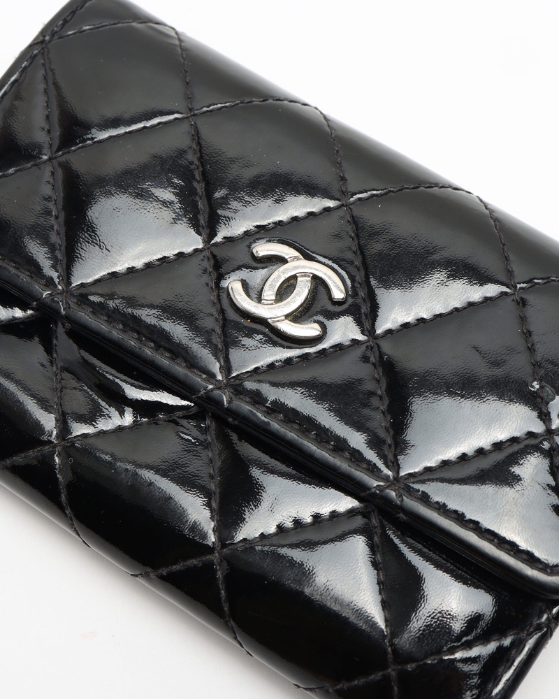 Chanel Patent Leather Flap Card Holder