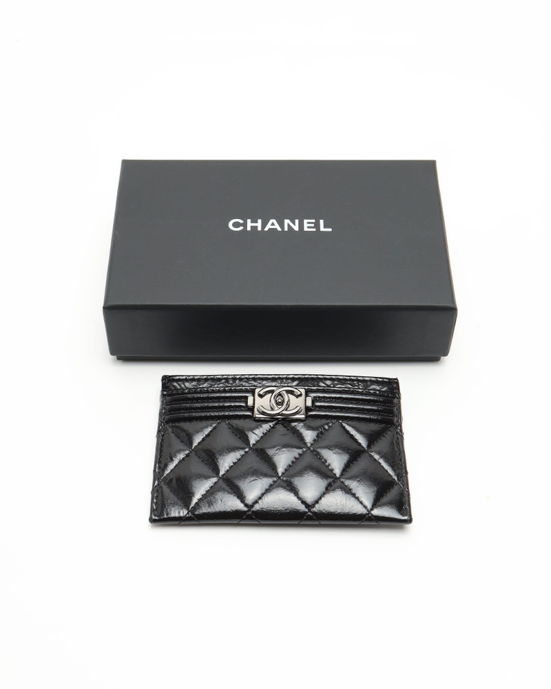 Chanel Boy Patent Leather Card Holder