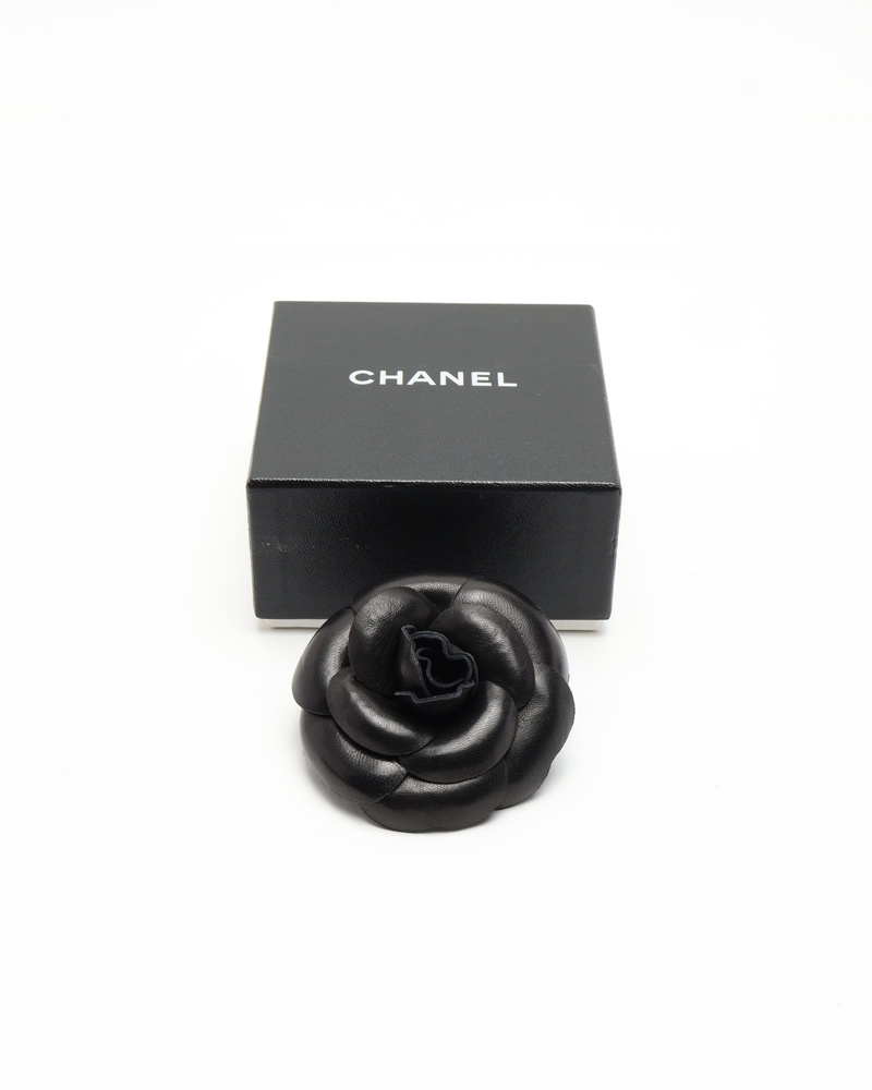 Chanel Camellia Leather Corsages Brooch