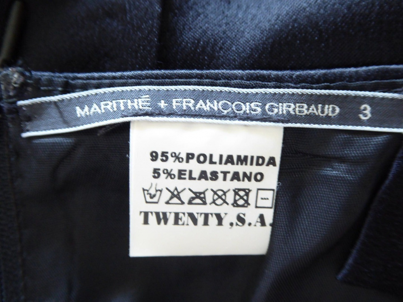 Marithé + François Girbaud Black satin dress S-M