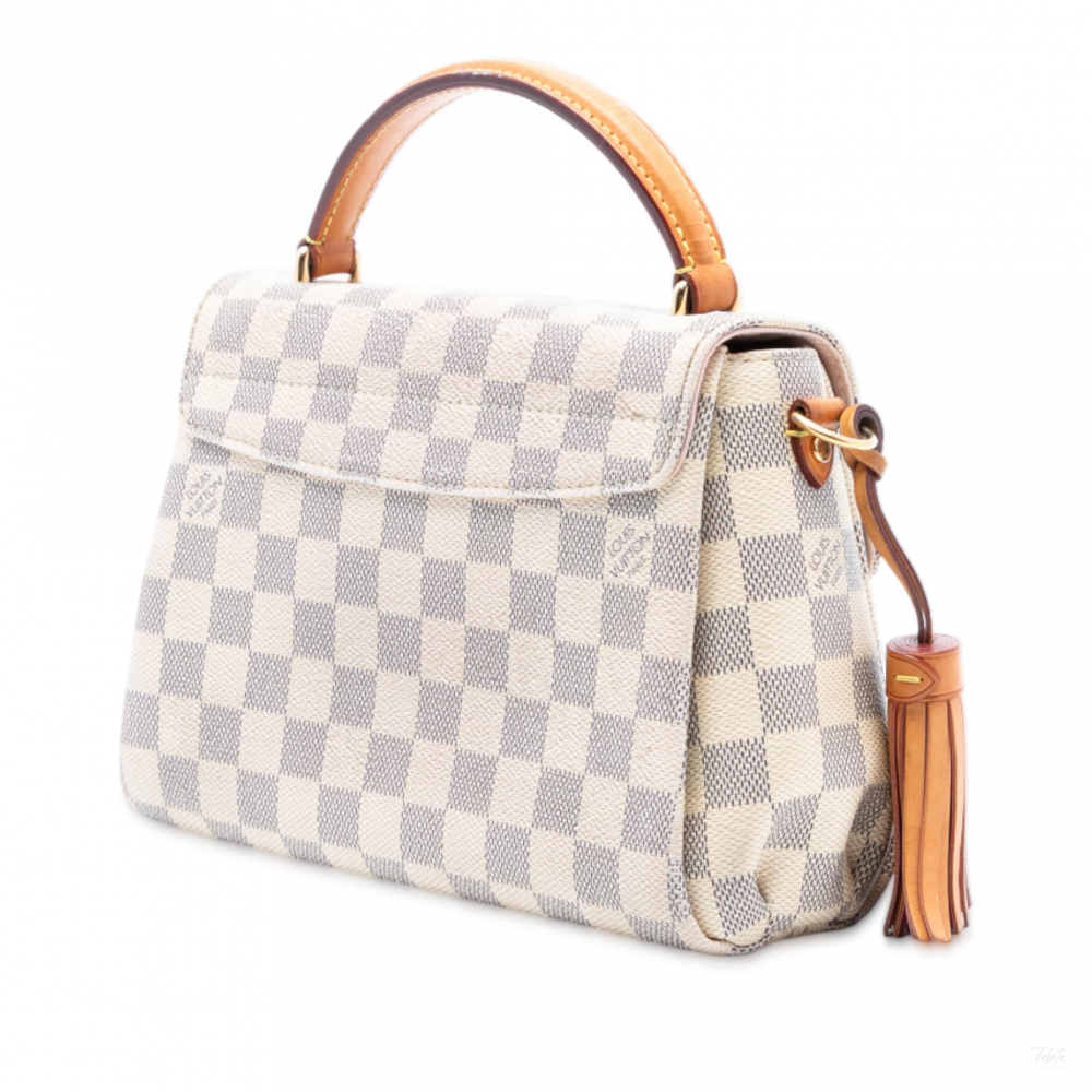 Louis Vuitton Croisette Canvas Top-Handle Crossbody Damier Azur
