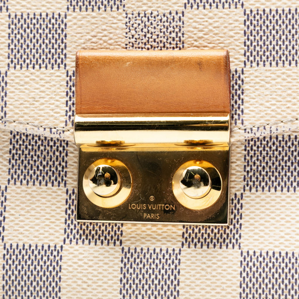 Louis Vuitton Croisette Canvas Top-Handle Crossbody Damier Azur