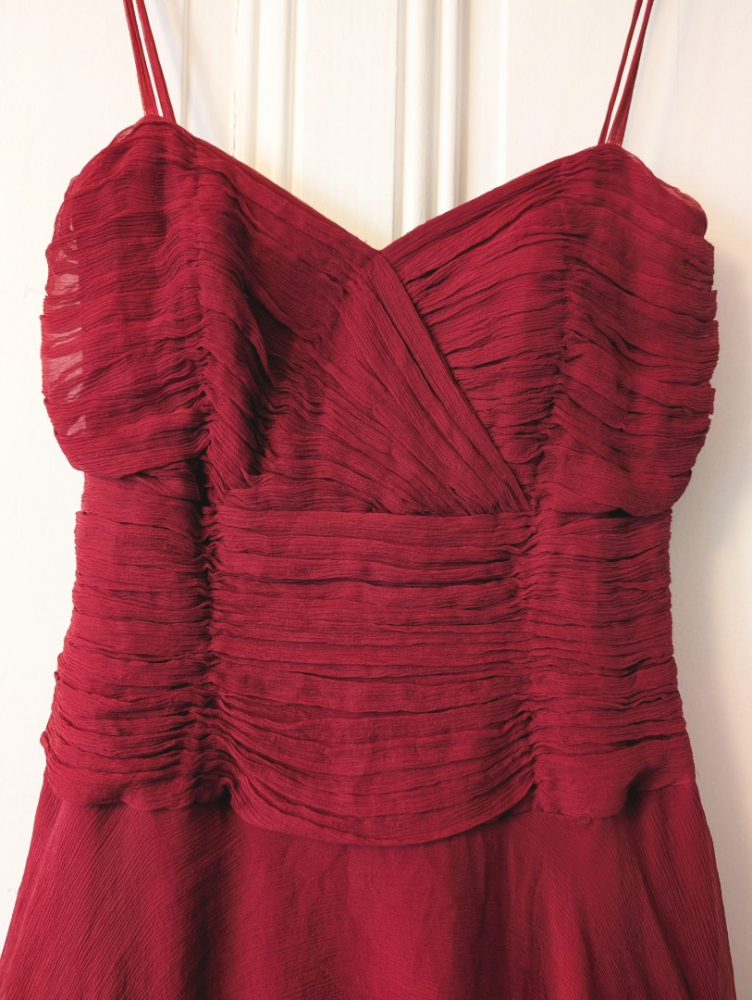 MONSOON Dark red silk dress 34