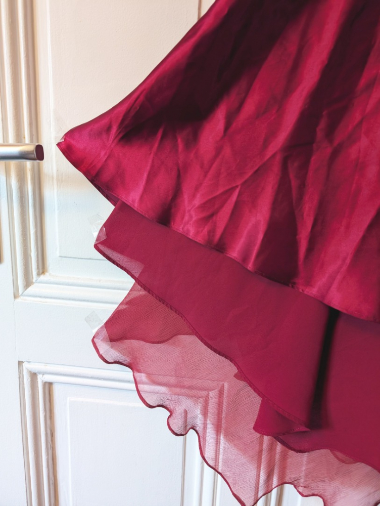 MONSOON Dark red silk dress 34