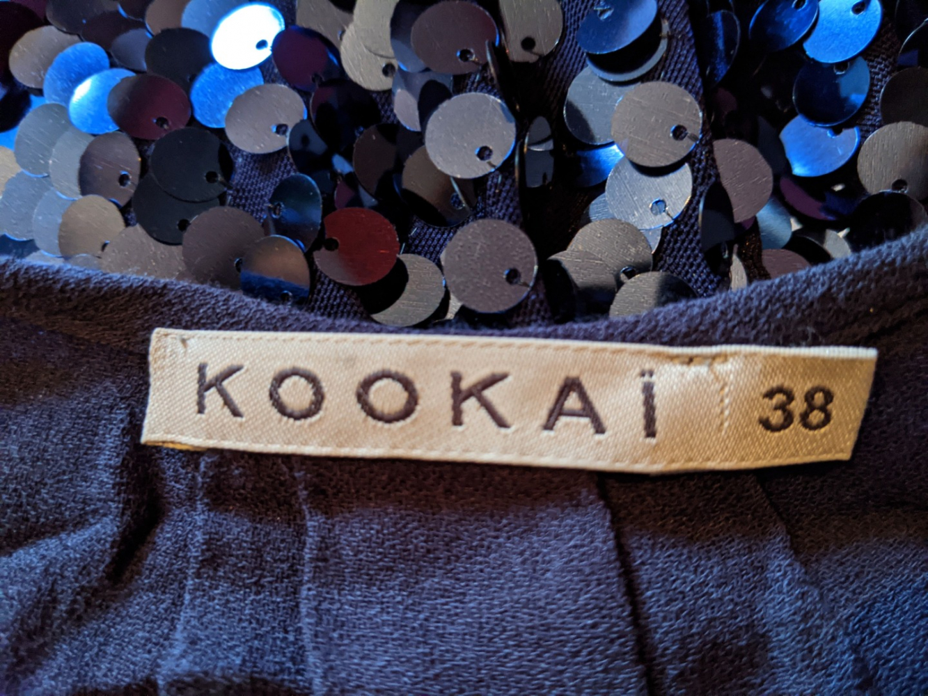 Kookai Navy sequin dress 36