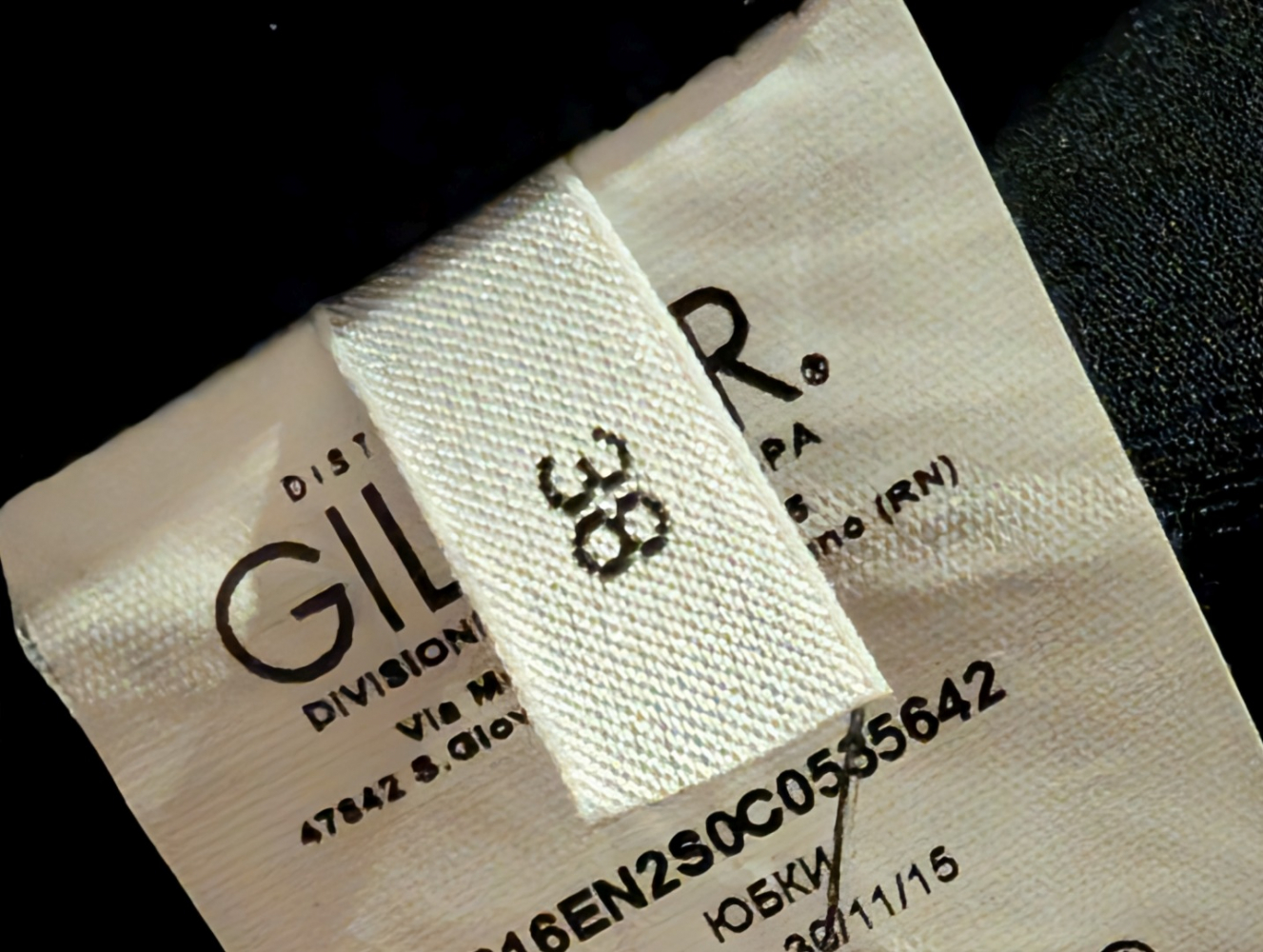 Gilmar Long asymmetrical skirt 100% silk 38