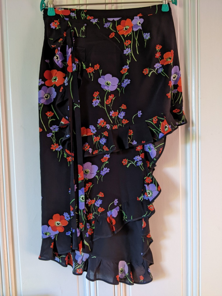 Gilmar Long asymmetrical skirt 100% silk 38