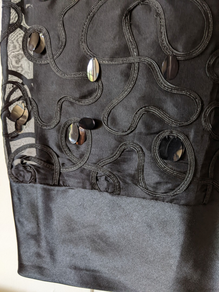 Marchesa Schwarzes Seidenkleid 36