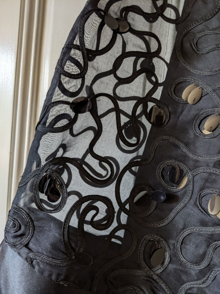 Marchesa Schwarzes Seidenkleid 36