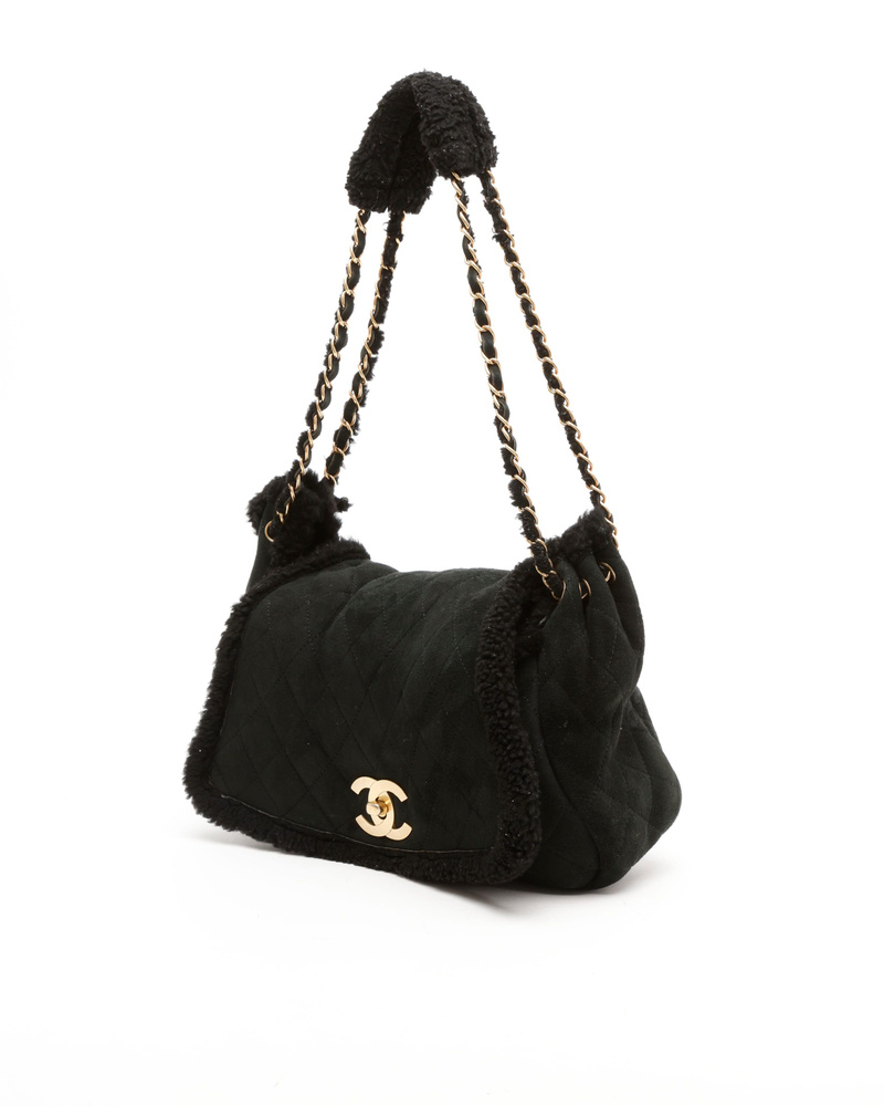 Chanel Medium Shearling Accordian Flap Bag