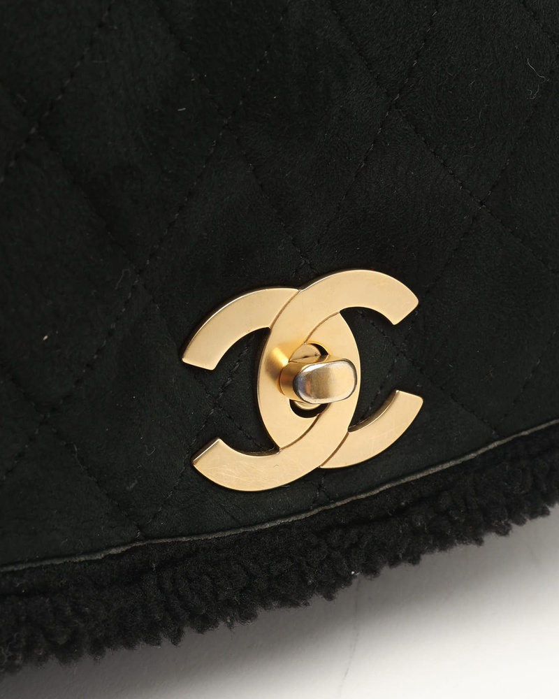 Chanel Medium Shearling Accordian Flap Bag