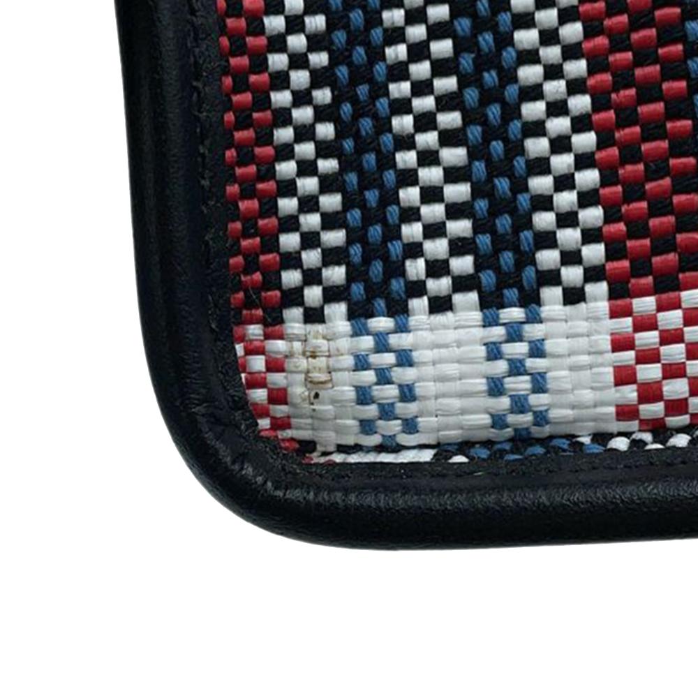 Gucci AB Gucci Brown Beige Canvas Fabric Freya Hartas ICCUG Logo Embroidered Plaid Tote Italy