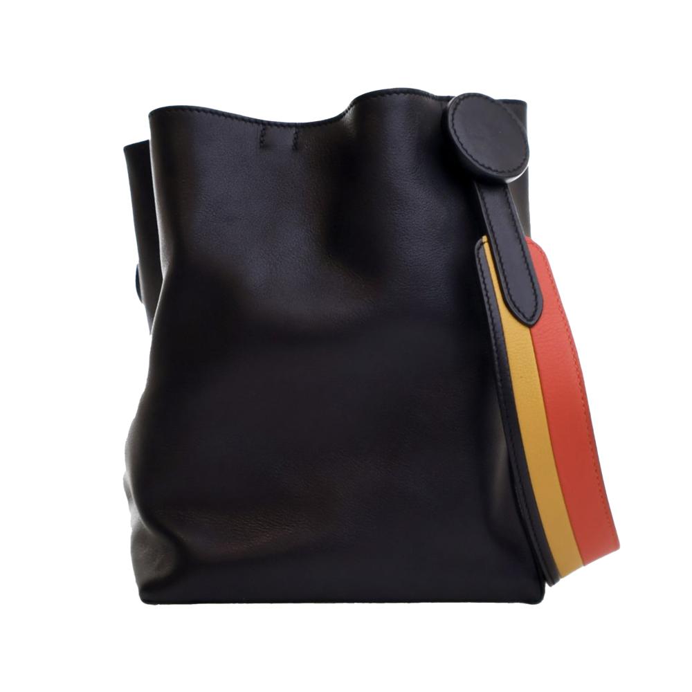 Hermès AB Hermès Black with Orange Calf Leather Evercolor and Swift Licol 17 France