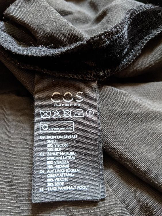 Cos Robe en velours de soie noir 42-44