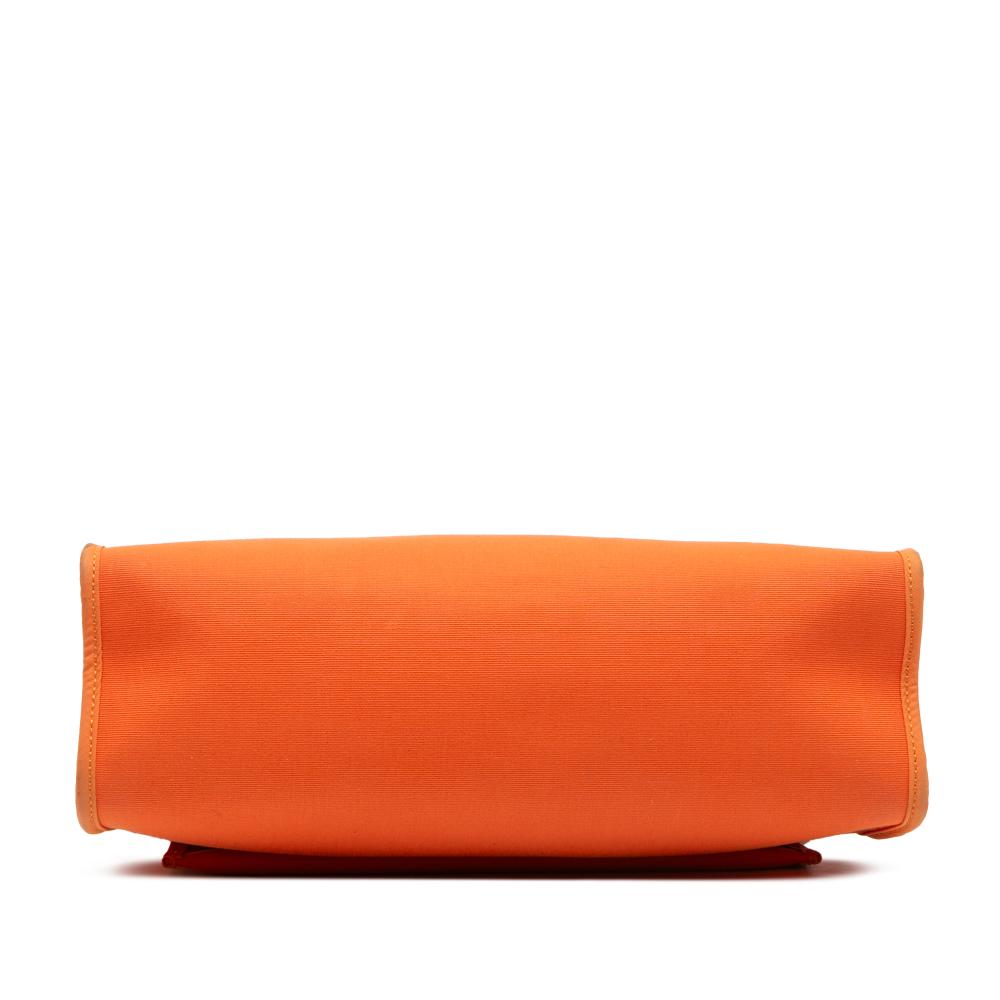 Hermès B Hermès Orange with Brown Canvas Fabric Toile Herbag Zip 31 France
