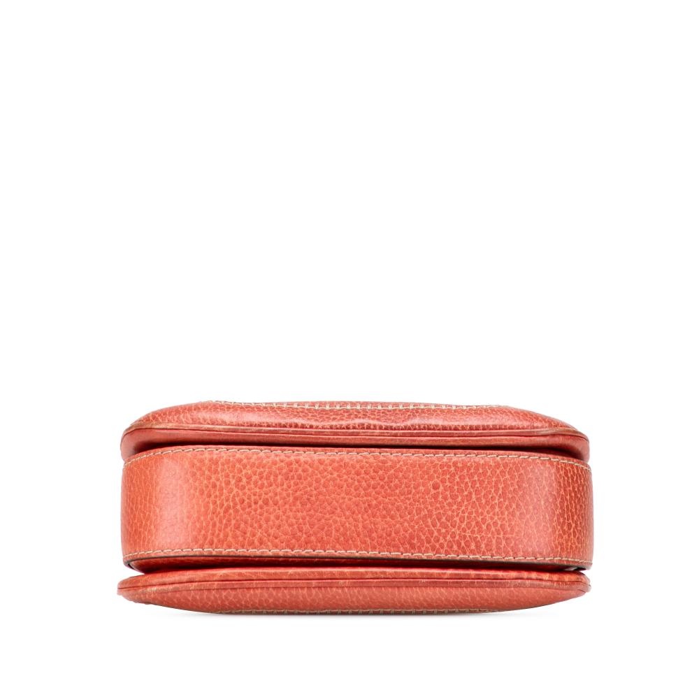 Gucci B Gucci Red Indian Red Calf Leather Small New Bamboo Satchel Italy