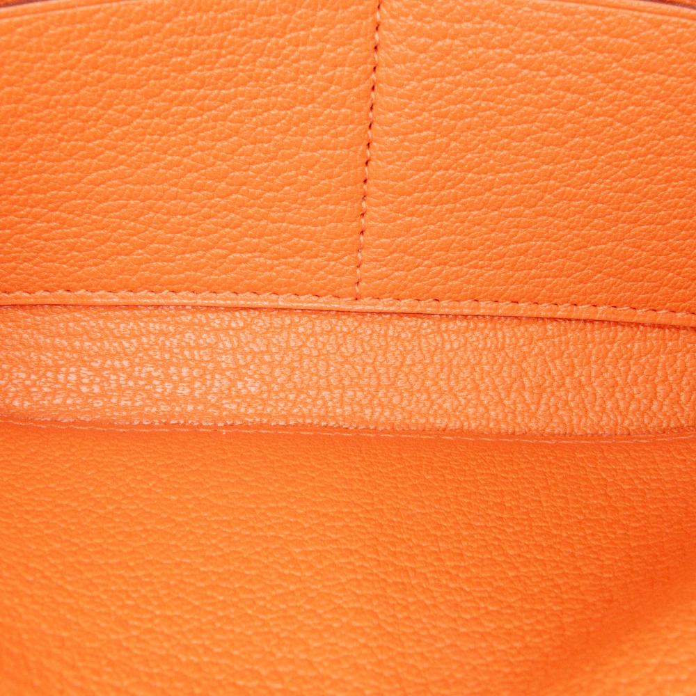Hermès B Hermès Orange Goatskin Leather Chevre Mysore Kelly Longue Wallet France