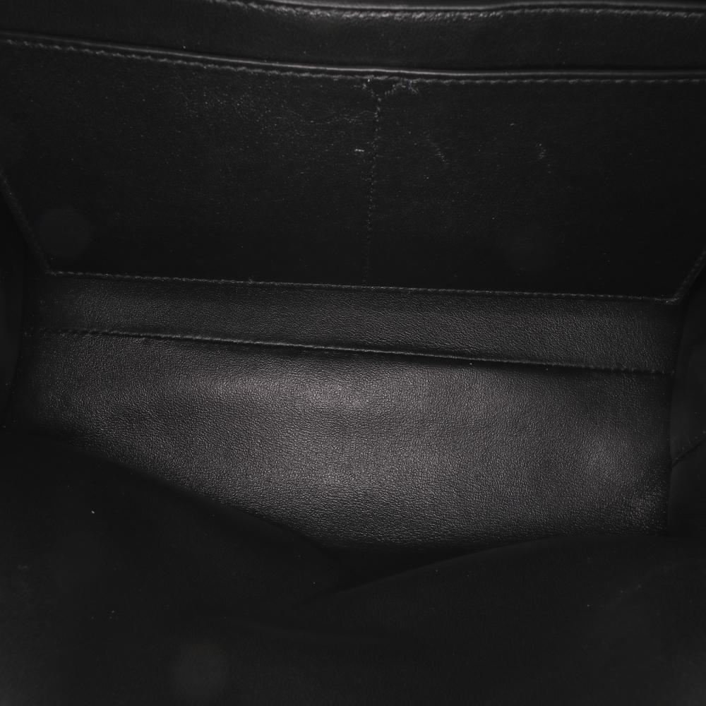 Ferragamo B Ferragamo Black Calf Leather Gancini Trifolio Satchel Italy