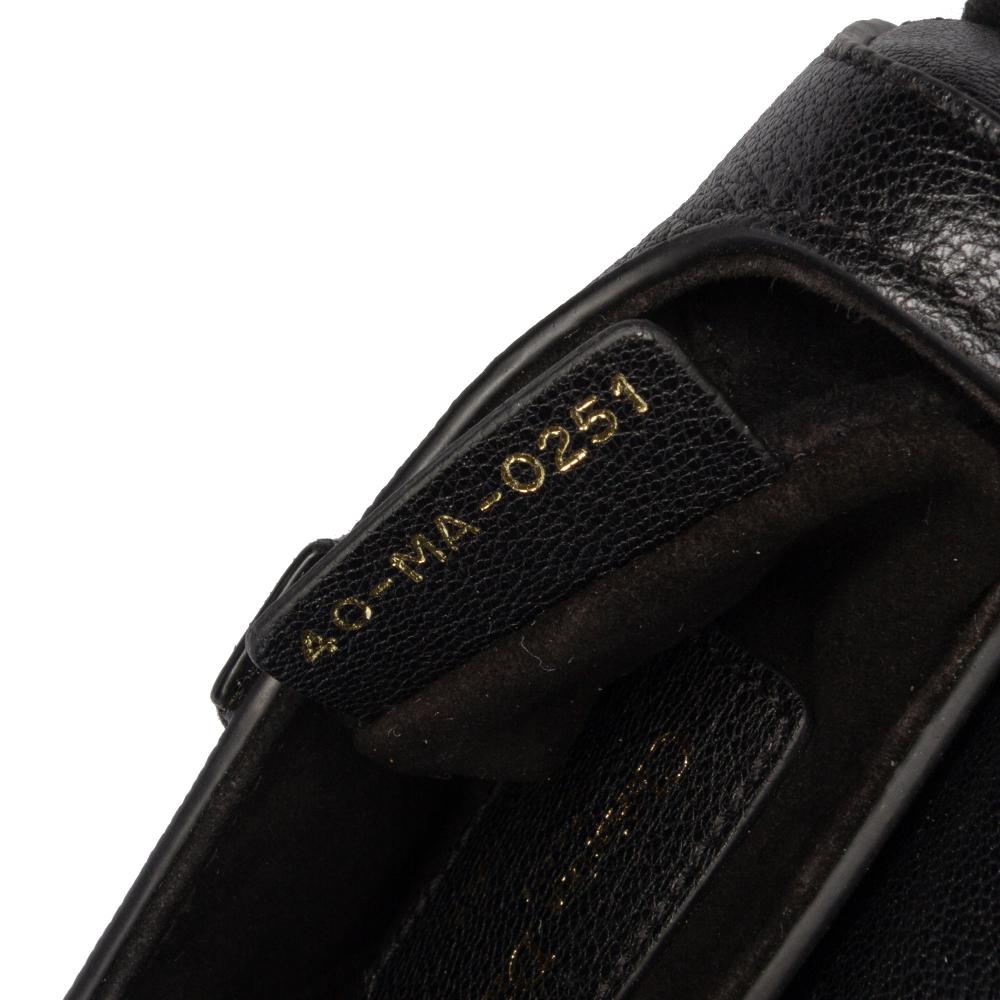 Christian Dior AB Dior Black Goatskin Leather Micro Saddle Italy