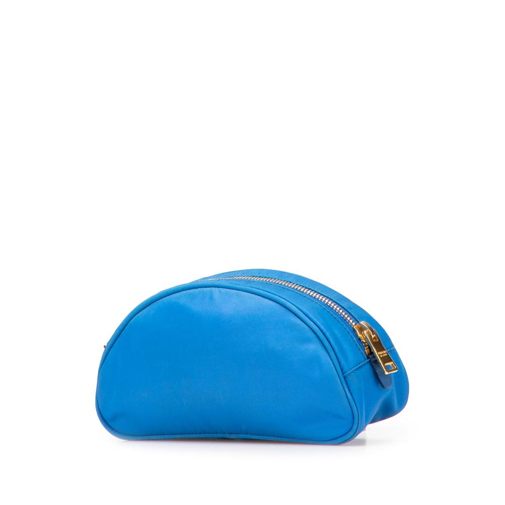 Prada B Prada Blue Nylon Fabric Tessuto Pouch Italy