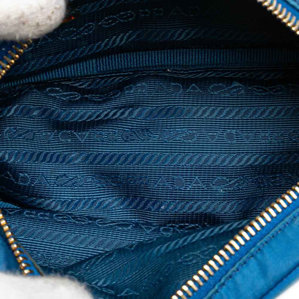 Prada B Prada Blue Nylon Fabric Tessuto Pouch Italy