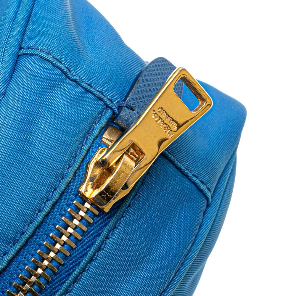 Prada B Prada Blue Nylon Fabric Tessuto Pouch Italy