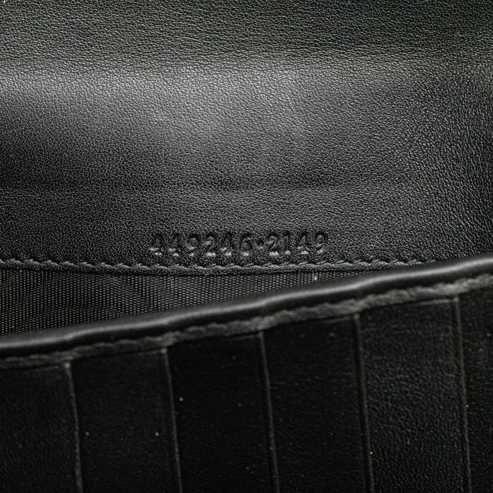 Gucci B Gucci Black Calf Leather Microguccissima Zip Around Long Wallet Italy