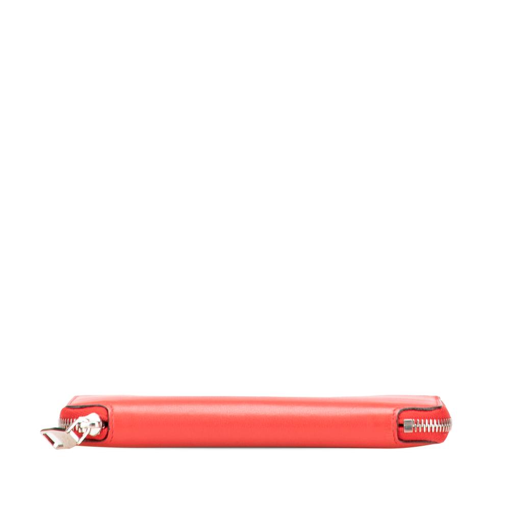 Louis Vuitton B Louis Vuitton Red Calf Leather Articles de Voyage Zippy Long Wallet France