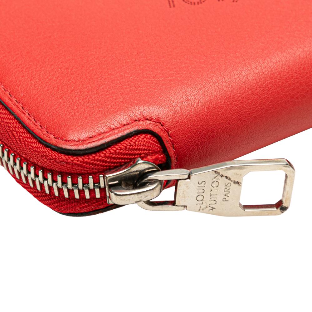 Louis Vuitton B Louis Vuitton Red Calf Leather Articles de Voyage Zippy Long Wallet France