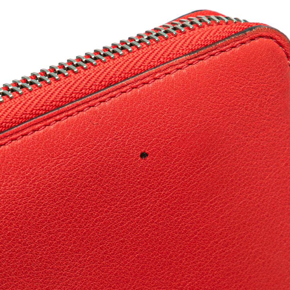 Louis Vuitton B Louis Vuitton Red Calf Leather Articles de Voyage Zippy Long Wallet France