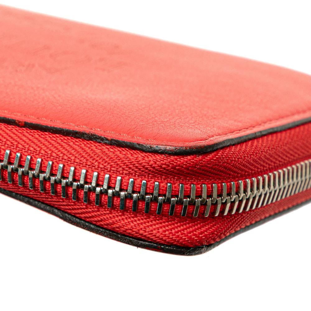 Louis Vuitton B Louis Vuitton Red Calf Leather Articles de Voyage Zippy Long Wallet France