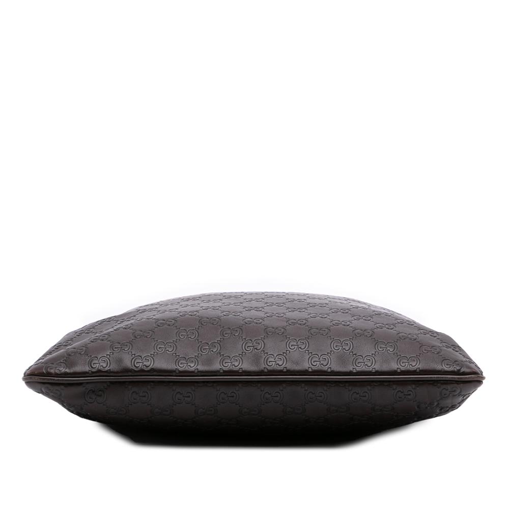 Gucci B Gucci Brown Dark Brown Calf Leather Guccissima Tote Italy