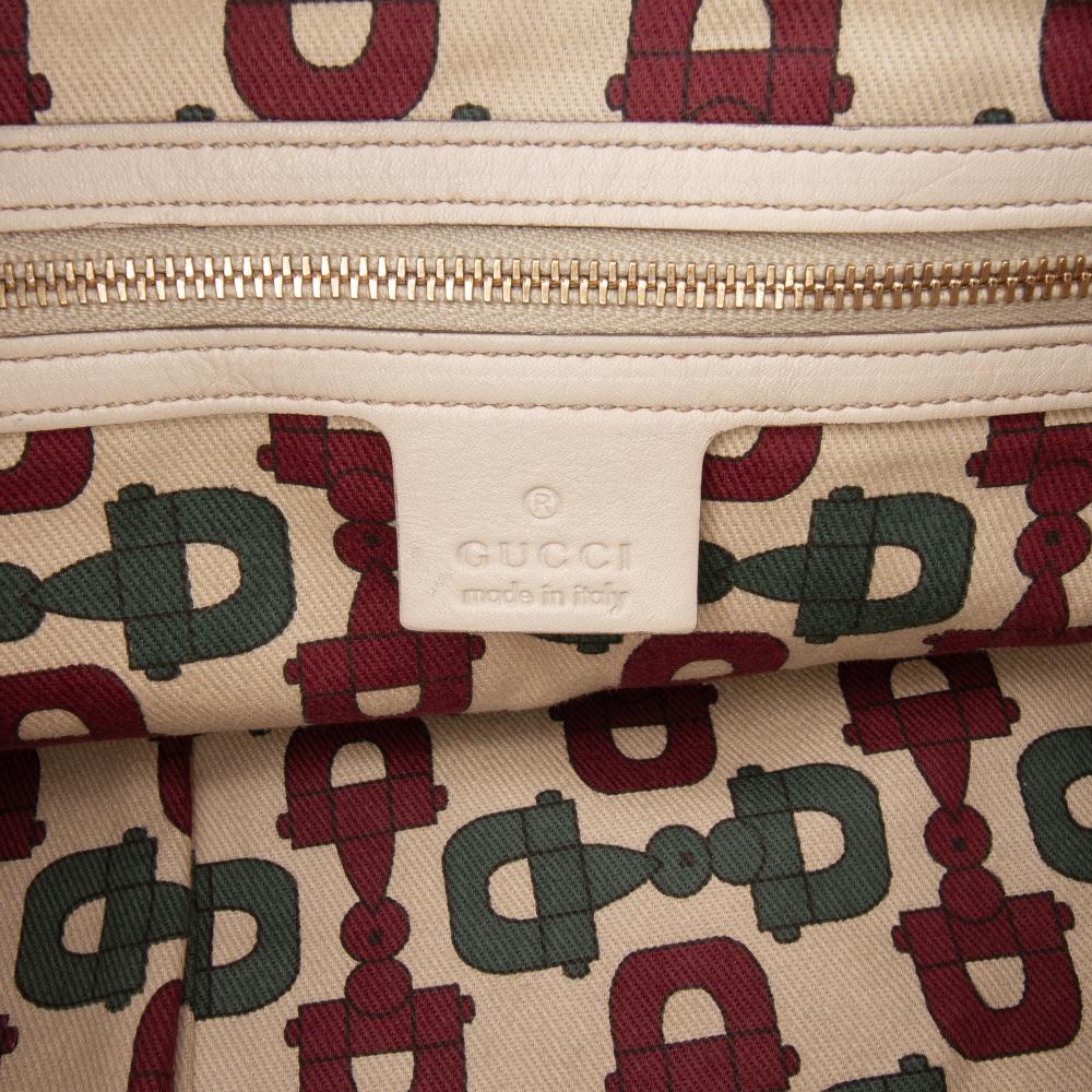 Gucci B Gucci Brown Beige Calf Leather Bamboo Guccissima Peggy Satchel Italy