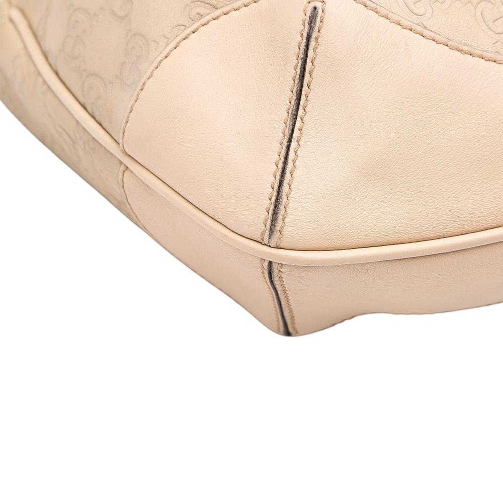 Gucci B Gucci Brown Beige Calf Leather Bamboo Guccissima Peggy Satchel Italy