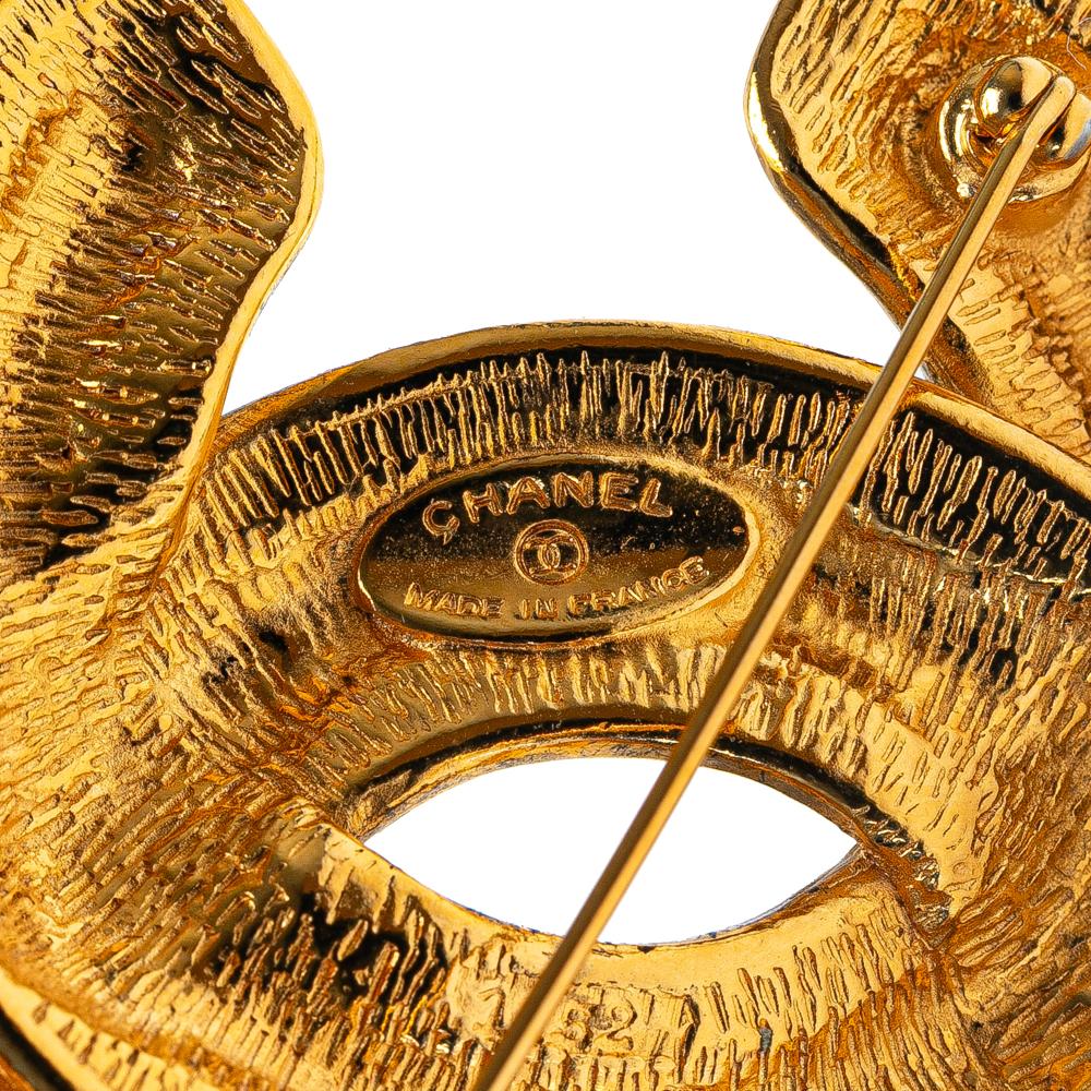 Chanel B Chanel Gold Gold Plated Metal CC Quilted Brooch France