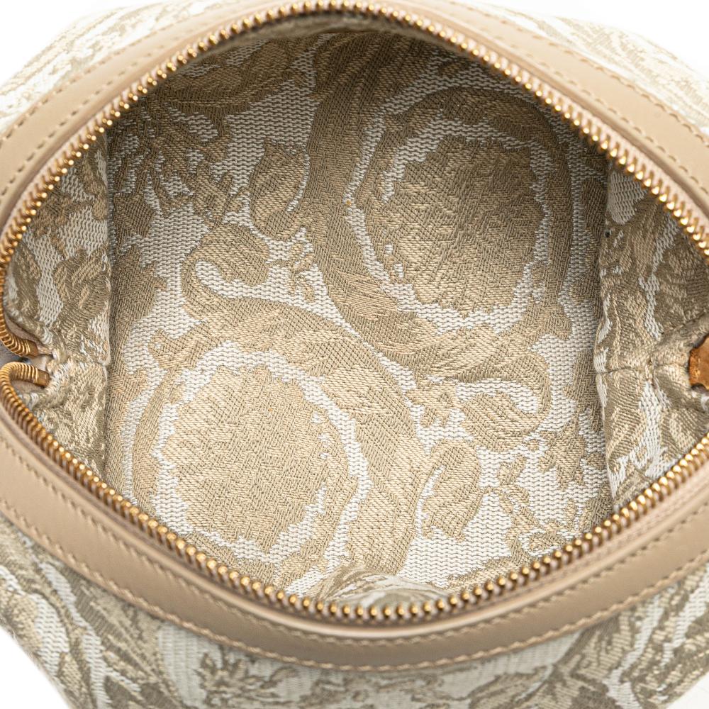 Versace AB Versace Brown Beige Canvas Fabric Athena Beauty Pouch Italy