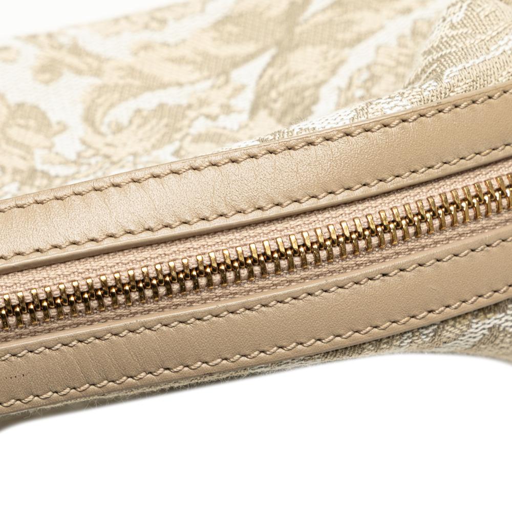 Versace AB Versace Brown Beige Canvas Fabric Athena Beauty Pouch Italy