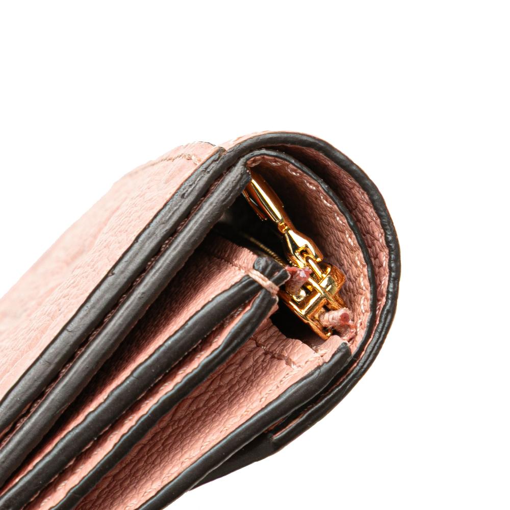 Louis Vuitton B Louis Vuitton Pink Monogram Empreinte Leather Zoe Wallet France