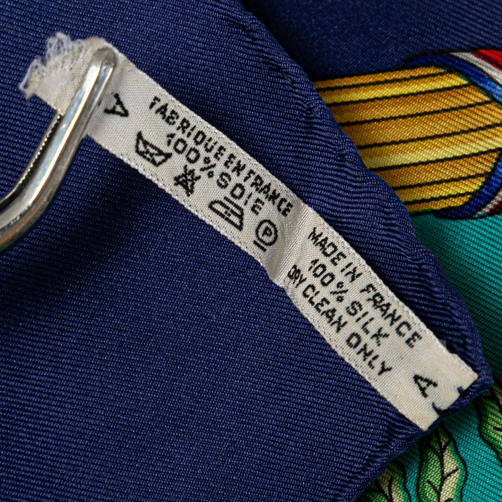 Hermès Blue Turquoise Silk Fabric Republique Francaise Liberte Egalite Fraternite 1789 Scarf France