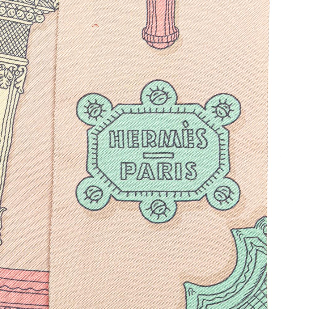 Hermès AB Hermès Pink Light Pink with Multi Silk Fabric Merveilleuses Lanternes Twilly Scarf France