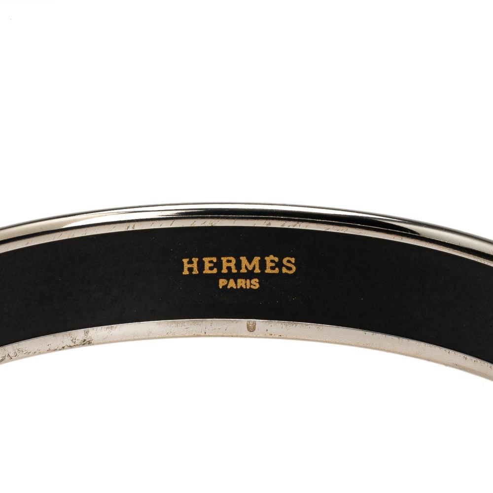 Hermès B Hermès Green Mint with Silver Enamel Other Narrow Moon Stars Bangle 65 Austria