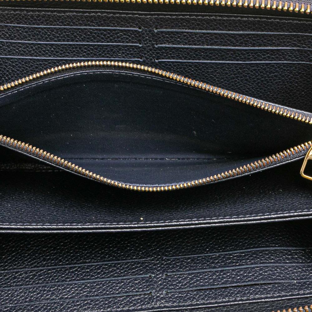 Louis Vuitton B Louis Vuitton Blue Navy Monogram Empreinte Leather Zippy Long Wallet France