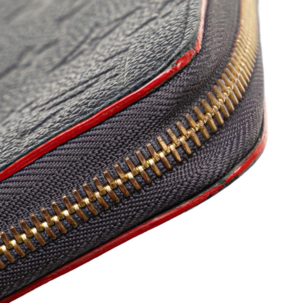 Louis Vuitton B Louis Vuitton Blue Navy Monogram Empreinte Leather Zippy Long Wallet France