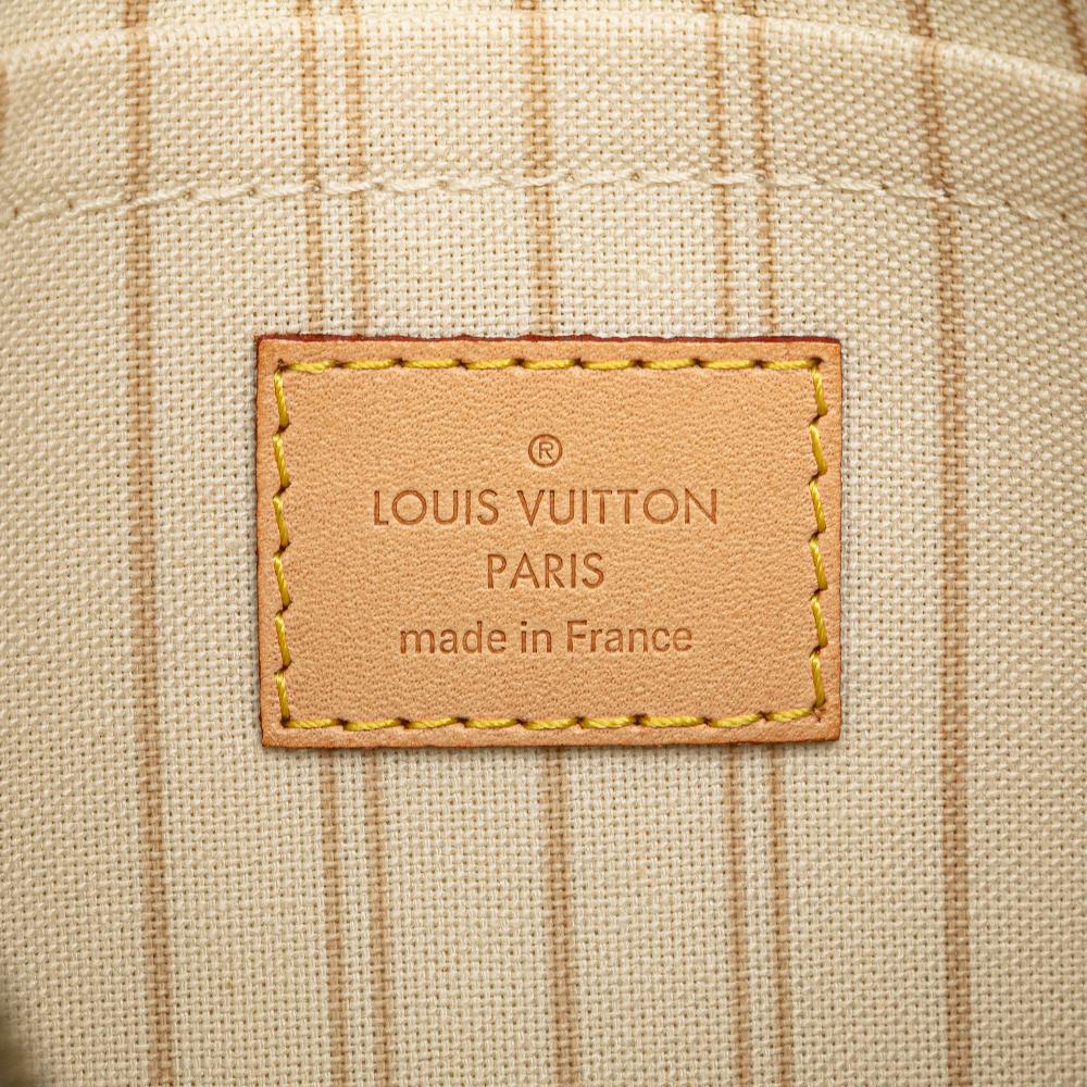 Louis Vuitton B Louis Vuitton White Damier Canvas Canvas Damier Azur Neverfull Pouch MM France