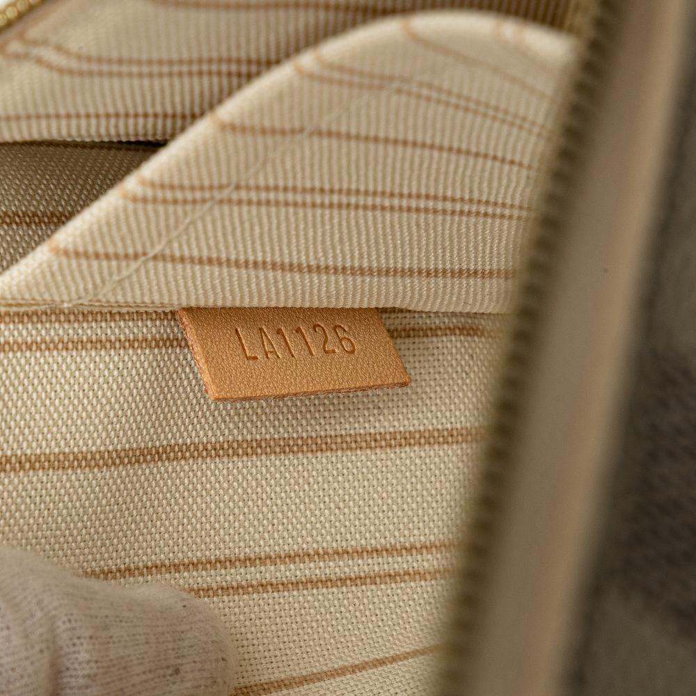 Louis Vuitton B Louis Vuitton White Damier Canvas Canvas Damier Azur Neverfull Pouch MM France