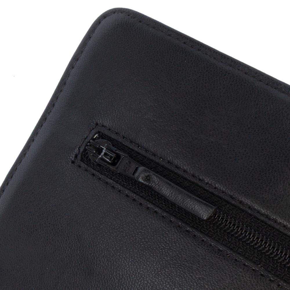 Chanel B Chanel Black Lambskin Leather Leather CC Embossed Lambskin Camellia Wallet On Chain France