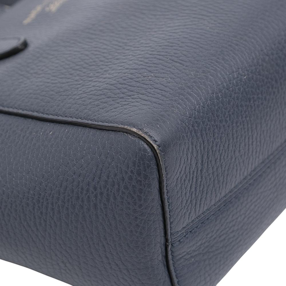 Gucci B Gucci Blue Navy Calf Leather Mini Swing Satchel Italy